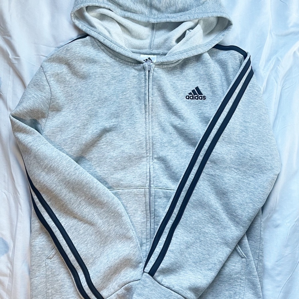ADIDAS Essentials Fleece 3- Stripes Full-Zip Hoodie / Boys Large (14/16) Tall